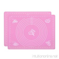 Wintop Non-stick Silicone Baking Mat with Measurements  11.8" × 15.7"  Set of 2  Pink - B07538DBT4